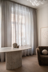 Sheer linen curtain - grey