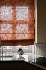 Linen roman blind - Terracotta