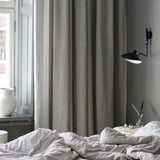 Ready made grey sheer linen curtain 230cm length / 140cm wide (1 panel)