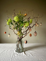 Alba handmade glass decorative egg, moss green