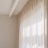 Sheer linen curtain - sand