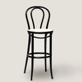 Ton barstool 18 black with cane seat