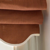Scalloped Edge Linen Roman Blind - Terracotta - Blackout Lined