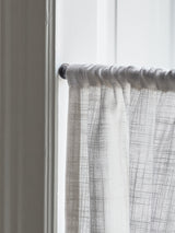 Linen Wave Ruffle Café Curtain - Pure White