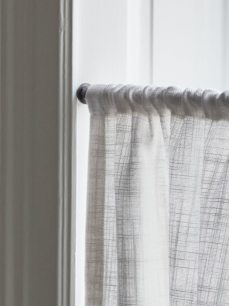 Linen Wave Ruffle Café Curtain - Pure White