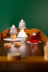Christmas pudding glass tree ornament, red