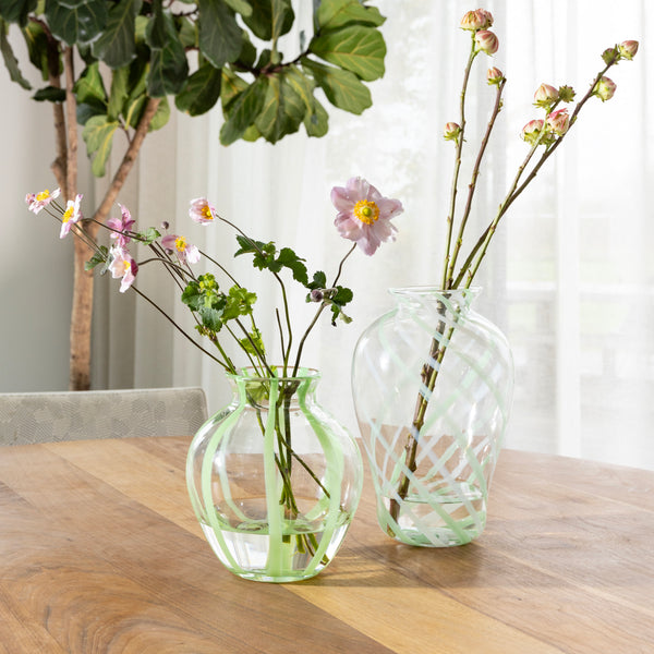 Yogu Stripe Vase, Green