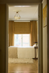 Bouclé Roman Blinds - Mustard - Blackout Lined