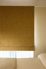 Bouclé Roman Blinds - Mustard - Blackout Lined