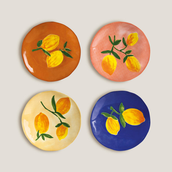 Lemon side plates, set of 4