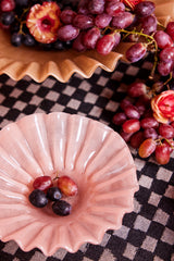 Lori mouth-blown glass bowl, pink and brown