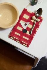 Sera napkin red check, set of 2