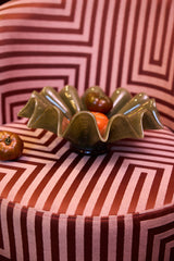 Lorin mouth-blown glass bowl, green and brown