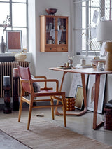 Ollie teak and leather lounge chair