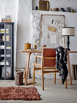 Ollie teak and leather lounge chair