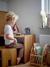 Kids Bas wooden stool, oak