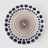 Shama hand painted glazed stoneware plate, blue