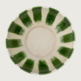 Shakti hand painted green glazed stoneware bowl, large