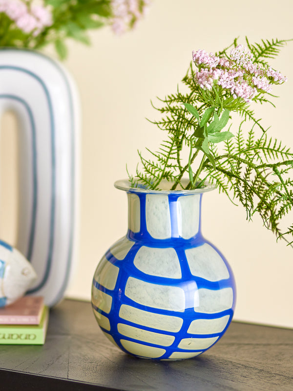 Kiran hand painted glass vase