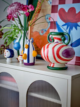 Betiva stoneware vase, red stripe, pre-order