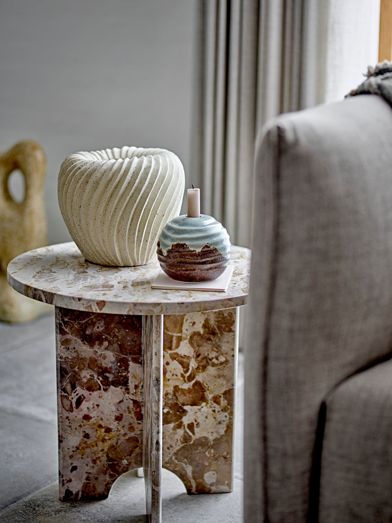 Jasmia side table, Brown Marble