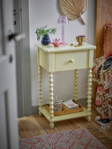Salino pale yellow bedside Table, Pine