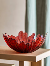 Aila red glass bowl