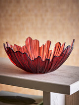 Aila red glass bowl