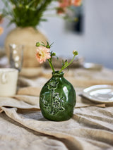 Ramia stoneware glazed vase, green