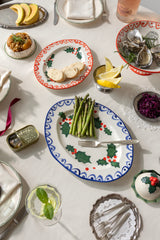 Holly platter, blue, large