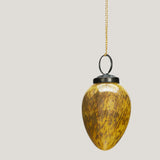 Alba handmade glass decorative egg, mustard