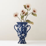 Amara floral stoneware vase, blue, pre-order