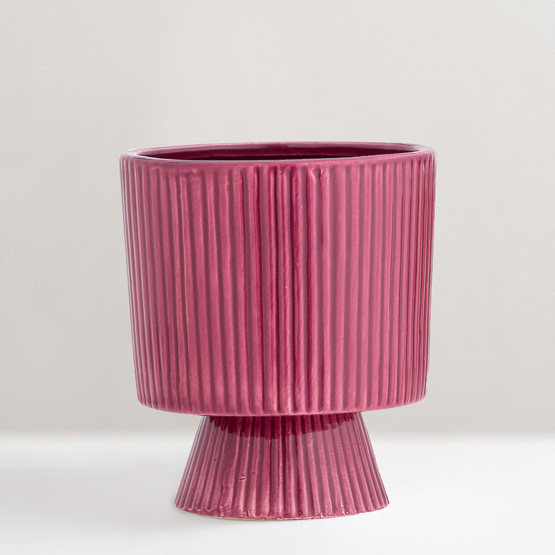 Ayleen stoneware plant pot, pink