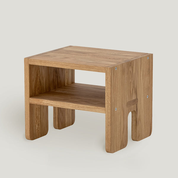 Kids Bas wooden stool, oak