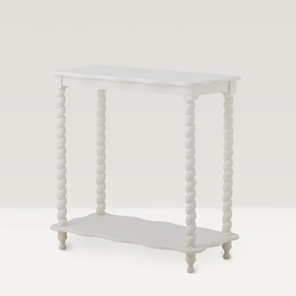 Bia White Side Table, Pine