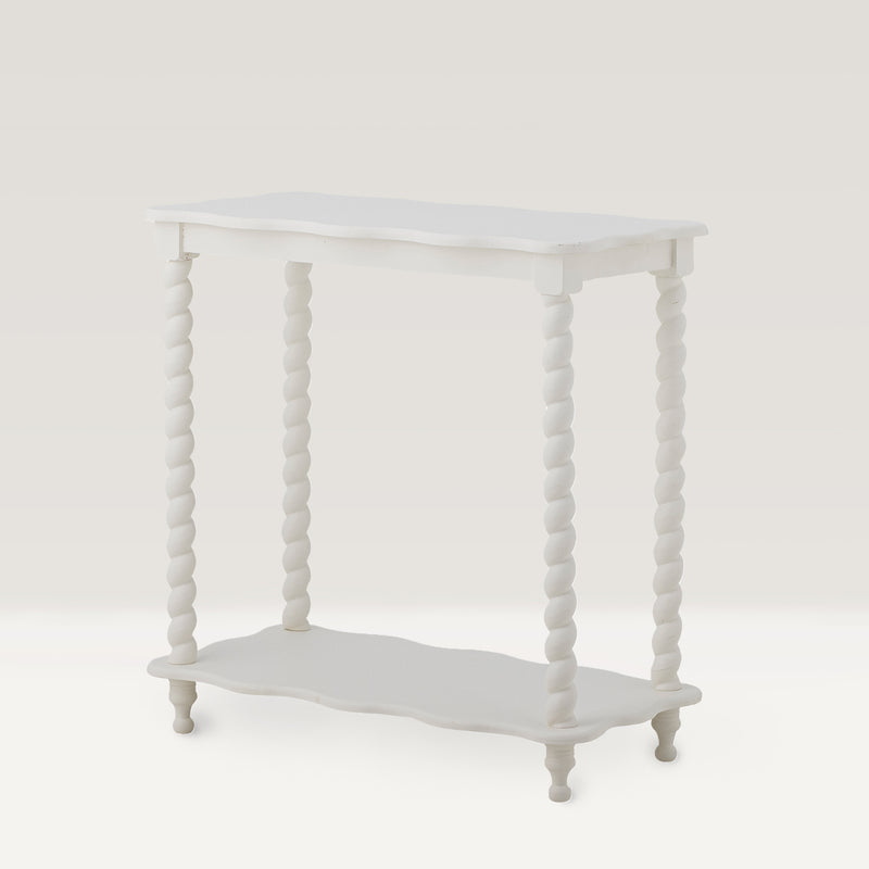 Bia White Side Table, Pine