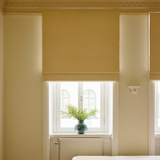 Linen roman blind - Oat Yellow - Blackout Lined