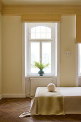 Linen roman blind - Oat Yellow - Blackout Lined