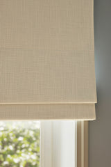 Linen roman blind - Pure white - Blackout Lined