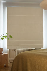 Linen roman blind - Pure white - Blackout Lined