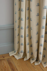 Sweet pea Linen curtain - Dove Blue