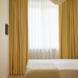 Linen curtain - Oat yellow - Blackout Lined
