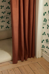 Linen curtain - Terracotta - Blackout Lined