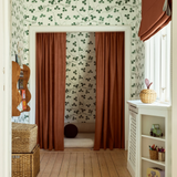 Linen curtain - Terracotta - Blackout Lined