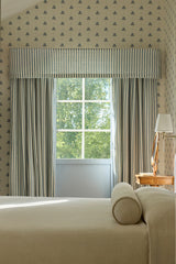 Stripe Linen Curtain - Dove Blue - Blackout Lined