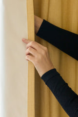 Linen curtain - Oat yellow - Blackout Lined
