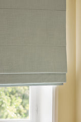 Linen roman blind - Dove Blue - Blackout Lined
