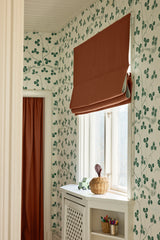 Linen roman blind - Terracotta - Blackout Lined