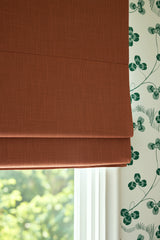 Linen roman blind - Terracotta - Blackout Lined