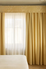 Sakura Raw cotton curtain - Oat Yellow - Blackout lined